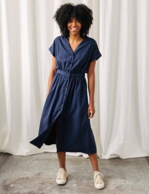 TWOTHIRDS Langes Kleid Vegan 'Folegandros' aus Bio-Baumwolle