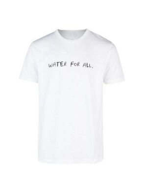 Biobaumwoll Unisex T-Shirt Weiss mit Motiv WATER FOR ALL von Viva con Agua