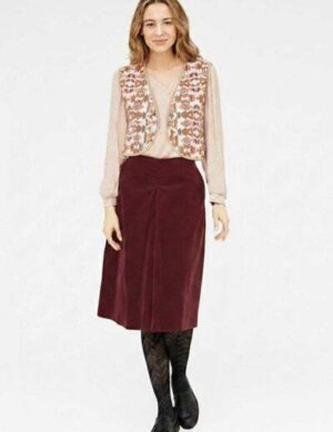 WiDDA berlin Cordrock PLEAT beere aus Feincord