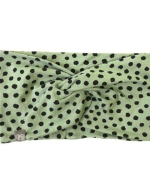 WiDDA berlin DINO Stirnband aus Bio-Baumwolle in Grün mit schwarzen Tupfen