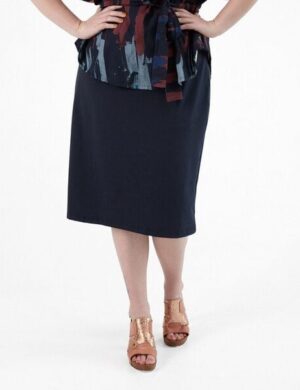 WiDDA berlin schmaler Midirock BASIC Navy aus Bio-Baumwolle