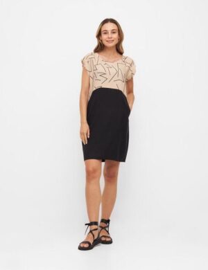 WiDDA berlin Shiftkleid TOO LINES beige aus TENCEL® und ECOVERO®
