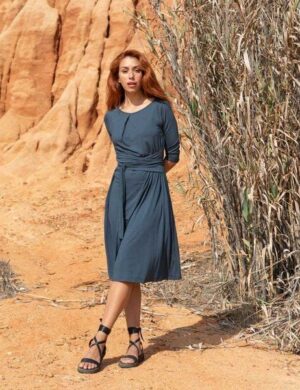 WiDDA berlin Wickelkleid in Rauchblau