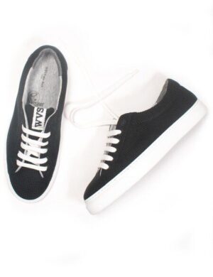 Will's Vegan Shop Biologisch abbaubare LDN Sneakers Schwarz Knit Männer