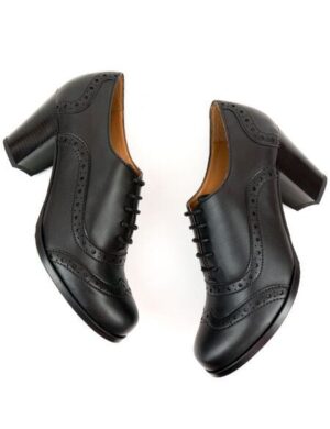 Will's Vegan Shop City Brogues Stiefel Schwarz Damen