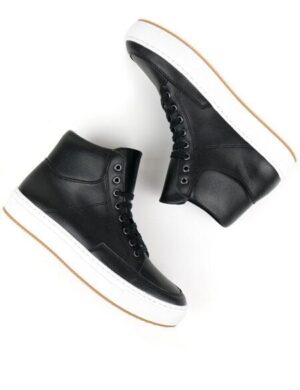 Will's Vegan Shop Sneaker-Stiefel Schwarz Damen