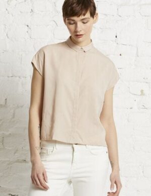 Wunderwerk Damen Bluse, kurzärmelig, TENCEL square blouse 1/2