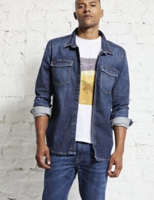 Wunderwerk Herren Jeanshemd aus Bio-Baumwolle Heavy duty denim shirt jacket