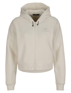 EMBLEM FLEECE FULL ZIP CROP HOODY W