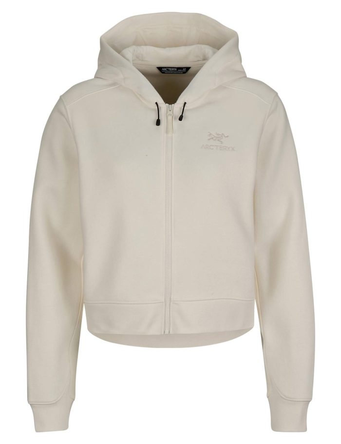 EMBLEM FLEECE FULL ZIP CROP HOODY W