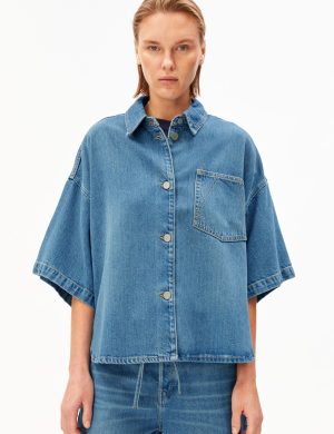 Bluse Denim Overshirt Blau