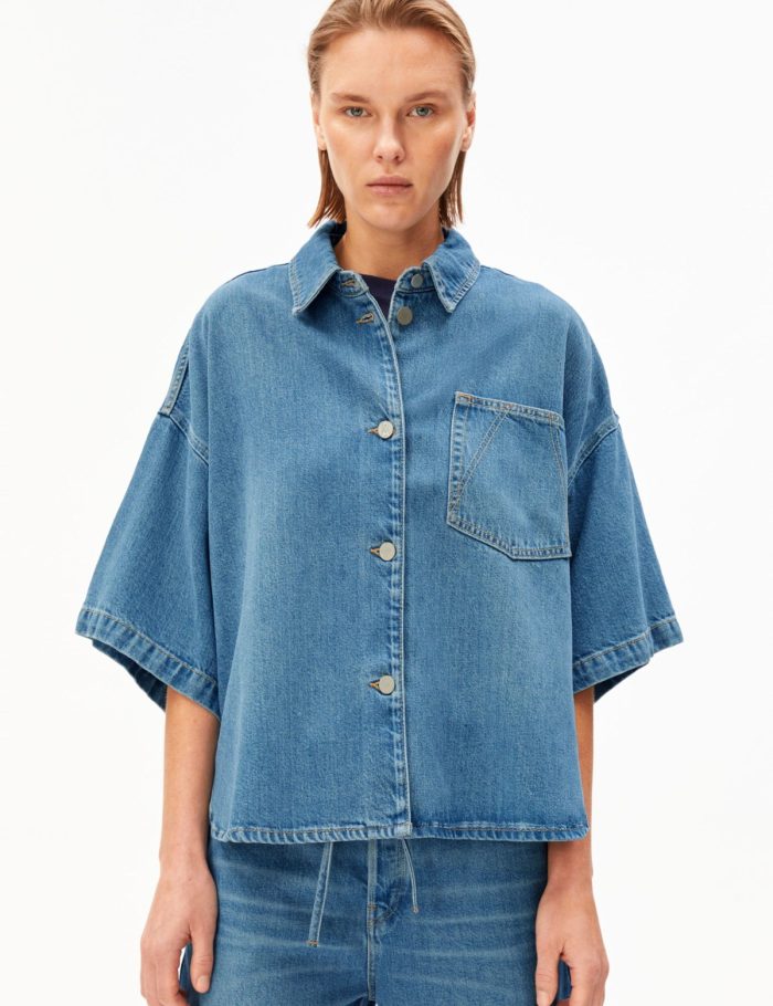 Bluse Denim Overshirt Blau