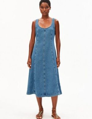 ARMEDANGELS Denim Midi Dress - Damen Jeanskleid aus Biobaumwoll-Mix