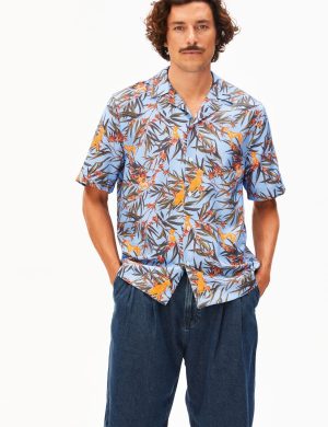 Hemd Aop Dog Short Blau