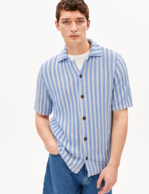 Hemd Knit Striped Blau