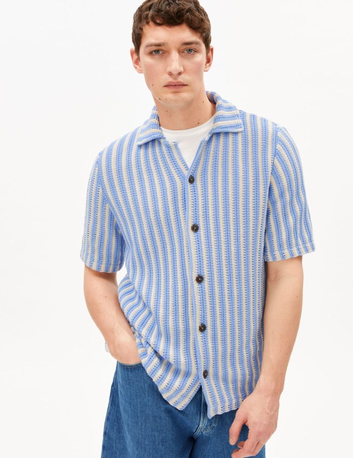 Hemd Knit Striped Blau