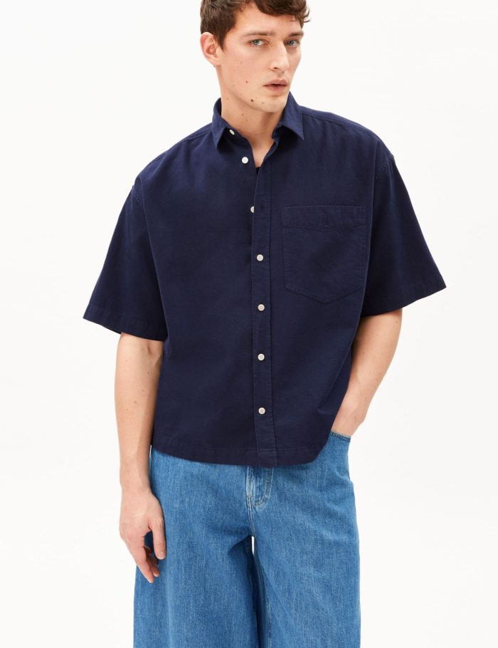 Hemd Lino Short Blau