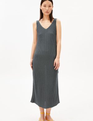 Kleid Knit Linen Blend Grau