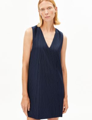 Kleid Pinaafo Pinstripe Blau
