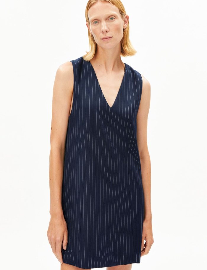 Kleid Pinaafo Pinstripe Blau
