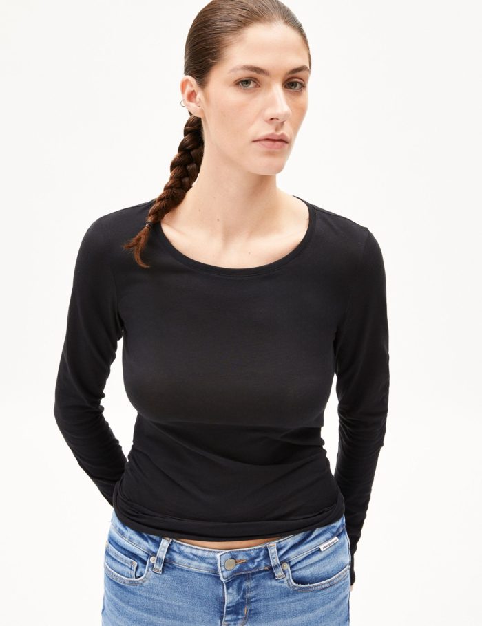 Longsleeve Einiaara Soft Schwarz Longsleeve Einiaara Soft Schwarz