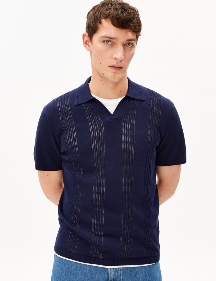 Poloshirt Knit Blau Poloshirt Knit Blau