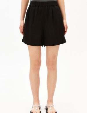 Shorts Linen Blend Schwarz
