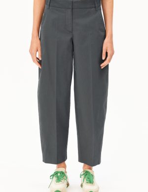 Stoffhose Barrel Leg Twill Grau