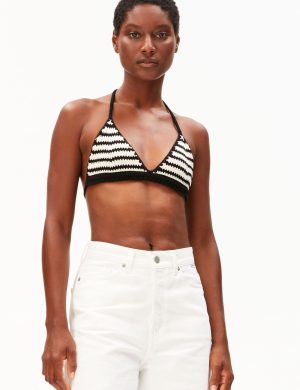 Stricktop Stripe Bikini Schwarz