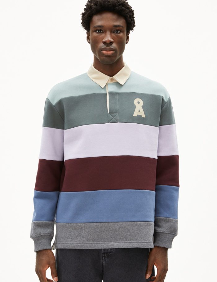 Sweatshirt Aadru LS Rugby Fleece Lila Sweatshirt Aadru LS Rugby Fleece Lila