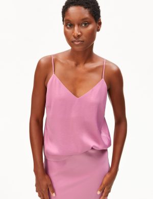 Top Satin Spaghetti Rosa