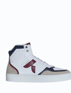 Ashoka Paris Mateo High-Top Sneaker Bordeauxrot-Marineblau, Biobasiert & Recycelt
