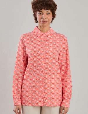 Bluse Asis Percales Daisy Rot