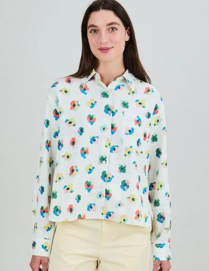Bluse Mini Flower Boxy Off White
