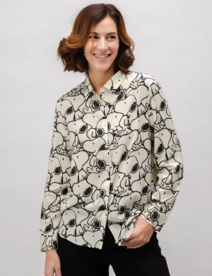 Bluse Peanuts B&W Off White