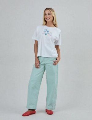 Brava Fabrics Chiringuito Embroidery Oversize T-Shirt Weiß