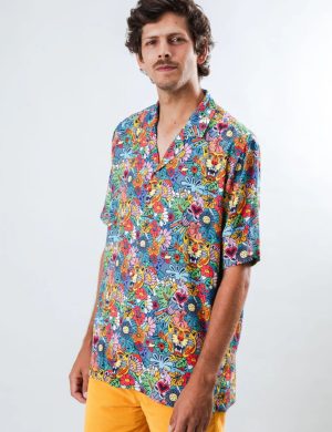 Hemd Asis Percales Tutti Frutti Aloha Blau