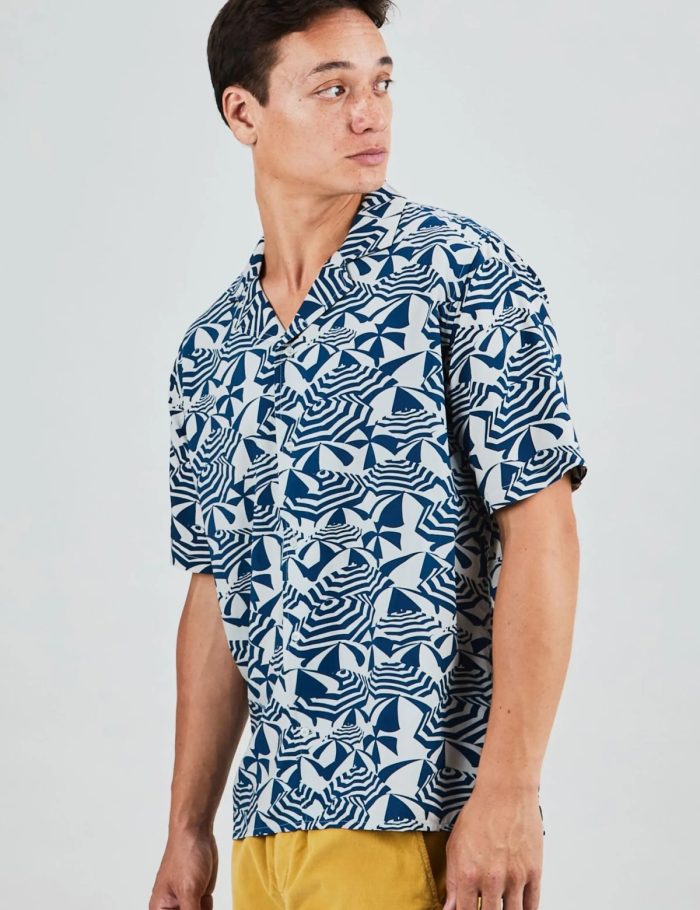 Hemd Sombrillas Aloha Blau