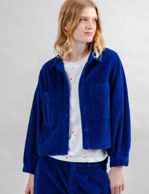 Overshirt Cord Boxy Blau