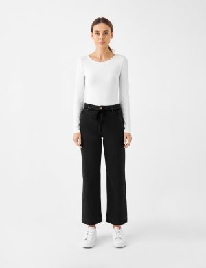 DEW Flared Cropped Soft Denim