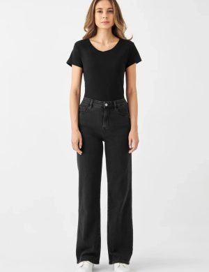 Jeans Dew Flared Black Denim
