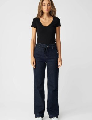 Jeans Dew Flared French Pocket Raw Blue