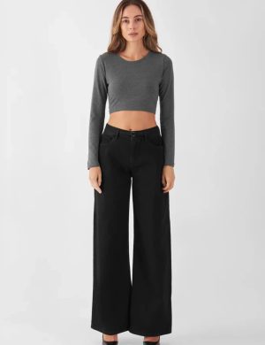 Jeans Sunny Wide Leg Minimal Stretch Black
