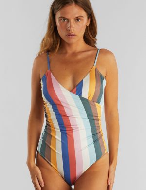 Badeanzug Klinte Stripes Multi Color Rosa