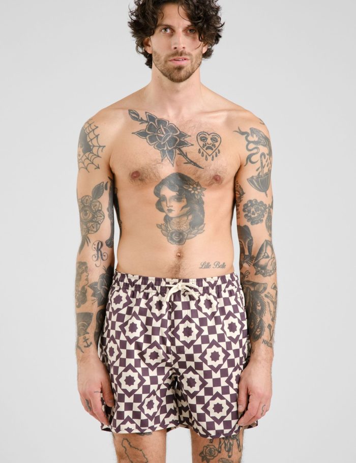 Badeshorts Sandhamn Mosaic Star Lila