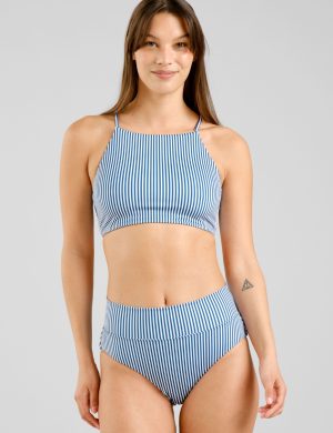 Bikini Bottom Slite Thin Stripe Blau