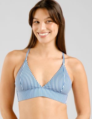 Bikini Top Alva Thin Stripe Blau