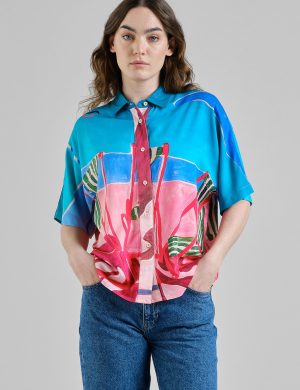 Bluse Alsvik Deck Chairs Multi Color Pink