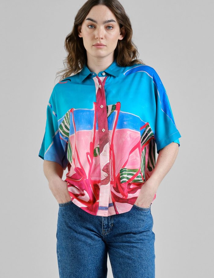 Bluse Alsvik Deck Chairs Multi Color Pink