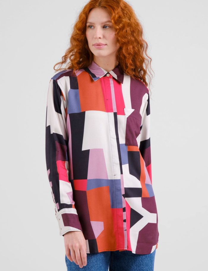Bluse Kosta Abstract Chaos Rot